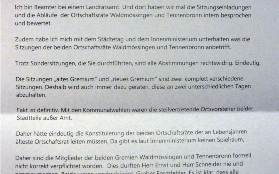 Anonymer Brief im Fall Schramberg